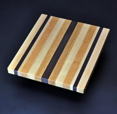 Mixed hardwood Cutting Board with Peruvian Walnut 8.5 x 10 x .75 image 1