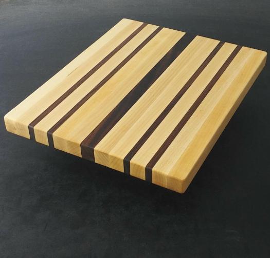 cutting board at 10x12 maple with walnut accents